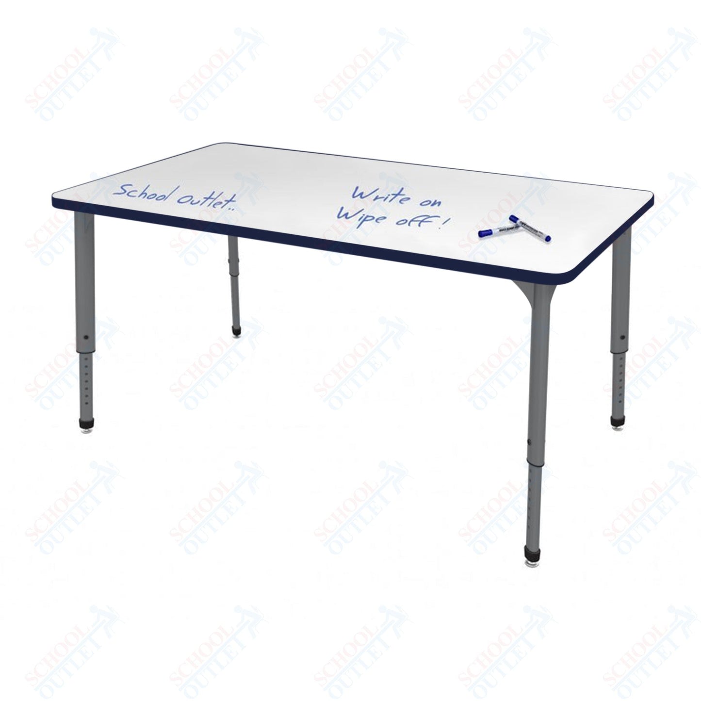 Marco Apex Series Rectangle School Activity Table w/ Dry Erase Top 24" x 48" Adj Height 21" - 30" (38 - 2226 - DA) - SchoolOutlet