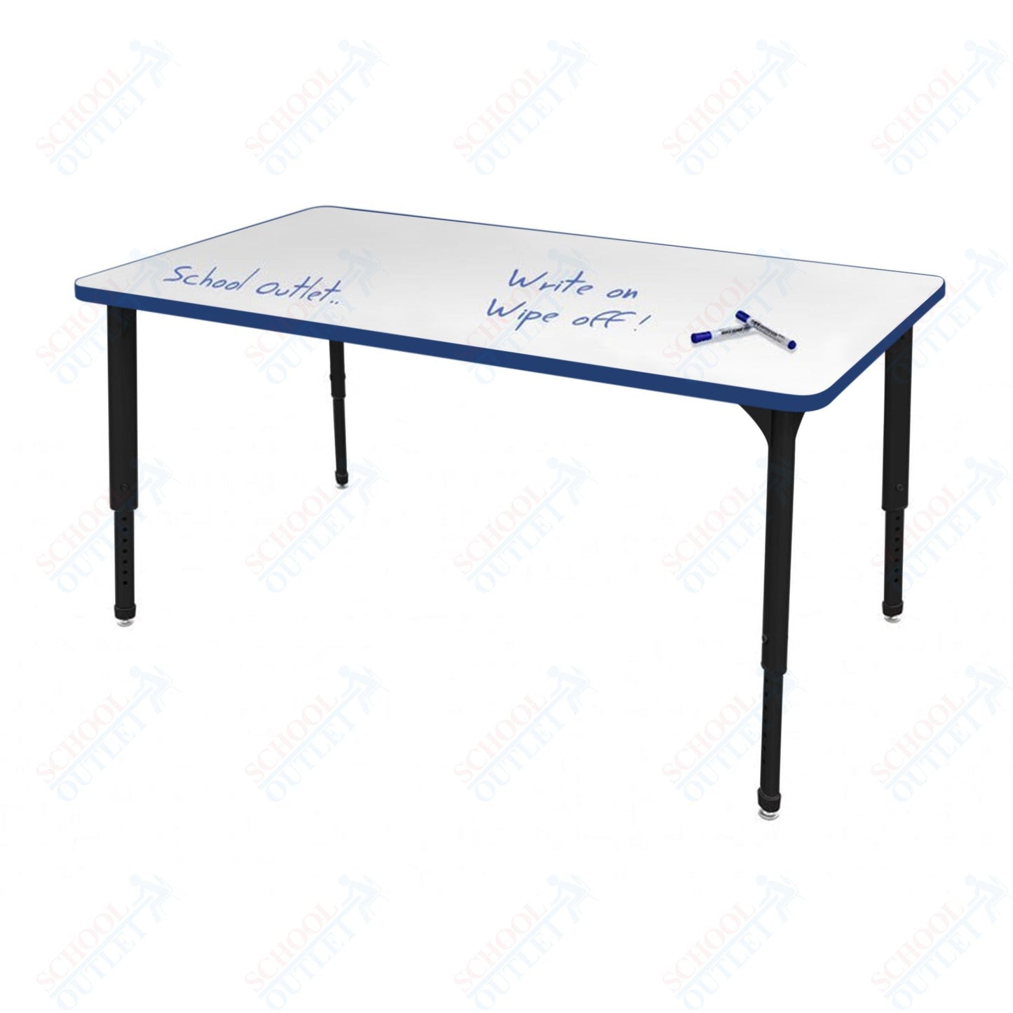Marco Apex Series Rectangle School Activity Table w/ Dry Erase Top 24" x 48" Adj Height 21" - 30" (38 - 2226 - DA) - SchoolOutlet