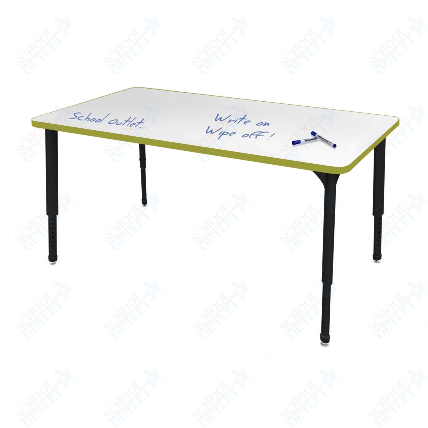 Marco Apex Series Rectangle School Activity Table w/ Dry Erase Top 24" x 48" Adj Height 21" - 30" (38 - 2226 - DA) - SchoolOutlet