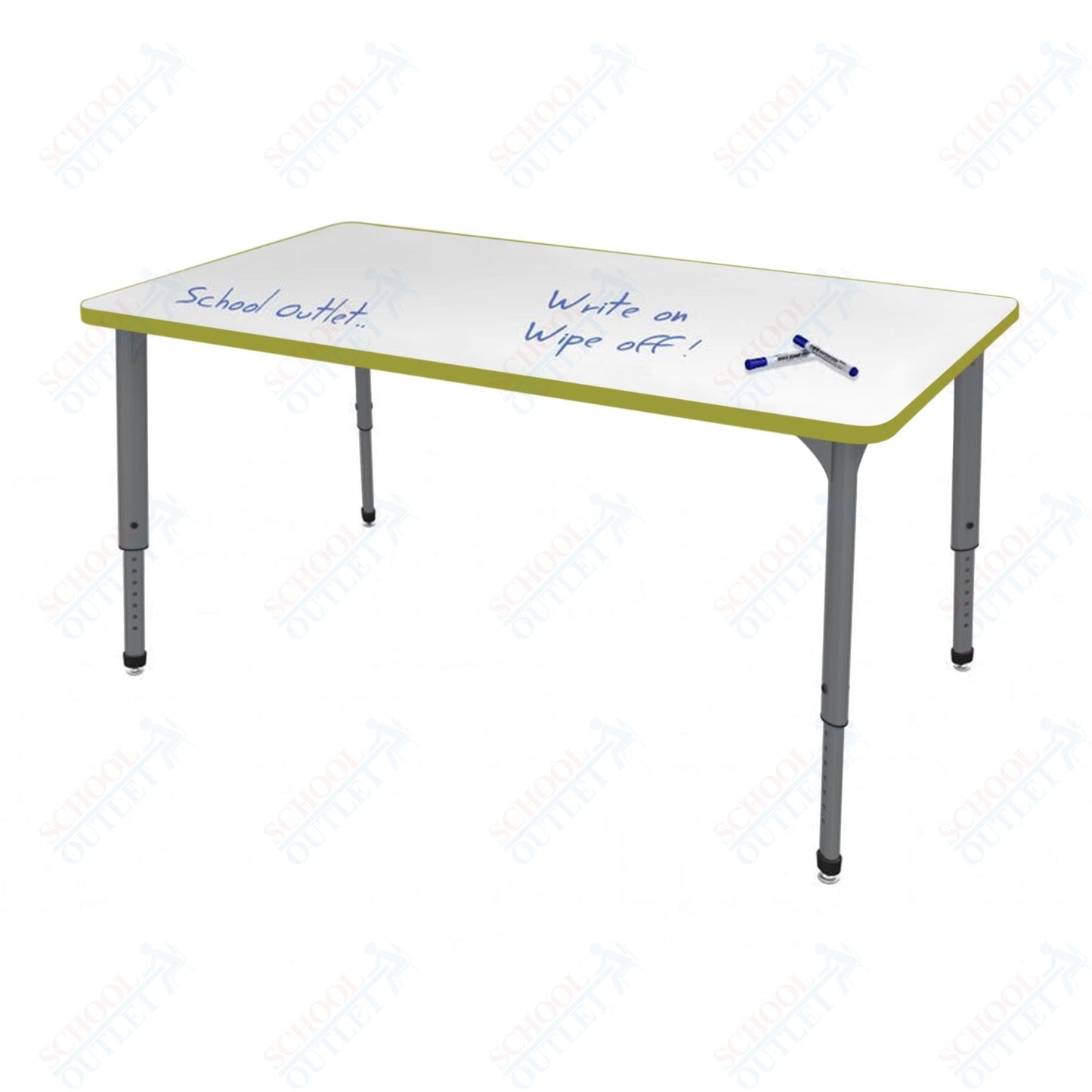 Marco Apex Series Rectangle School Activity Table w/ Dry Erase Top 24" x 48" Adj Height 21" - 30" (38 - 2226 - DA) - SchoolOutlet