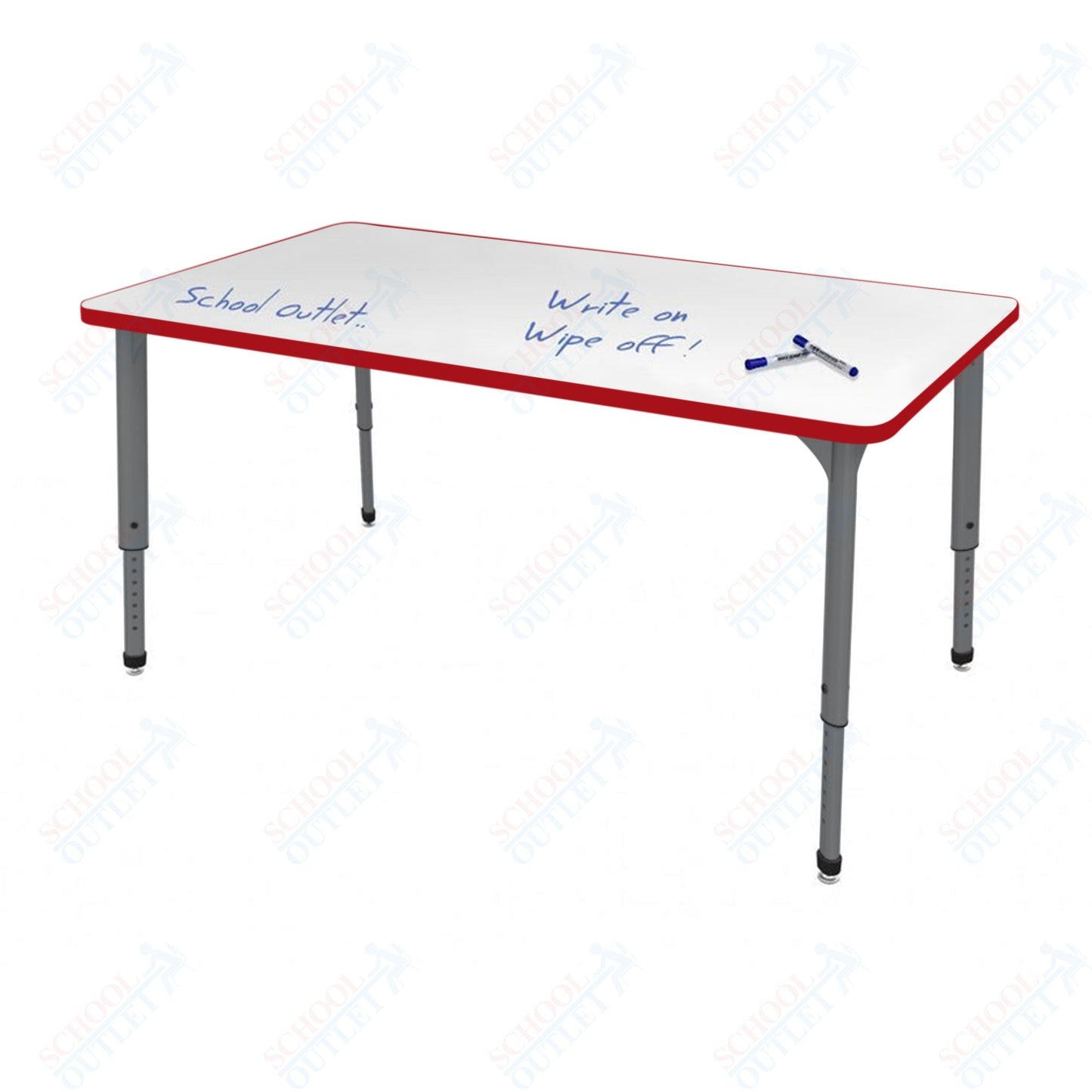 Marco Apex Series Rectangle School Activity Table w/ Dry Erase Top 24" x 48" Adj Height 21" - 30" (38 - 2226 - DA) - SchoolOutlet