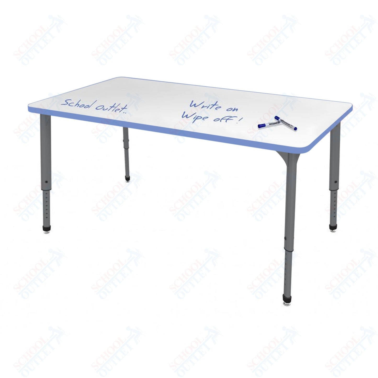 Marco Apex Series Rectangle School Activity Table w/ Dry Erase Top 24" x 48" Adj Height 21" - 30" (38 - 2226 - DA) - SchoolOutlet