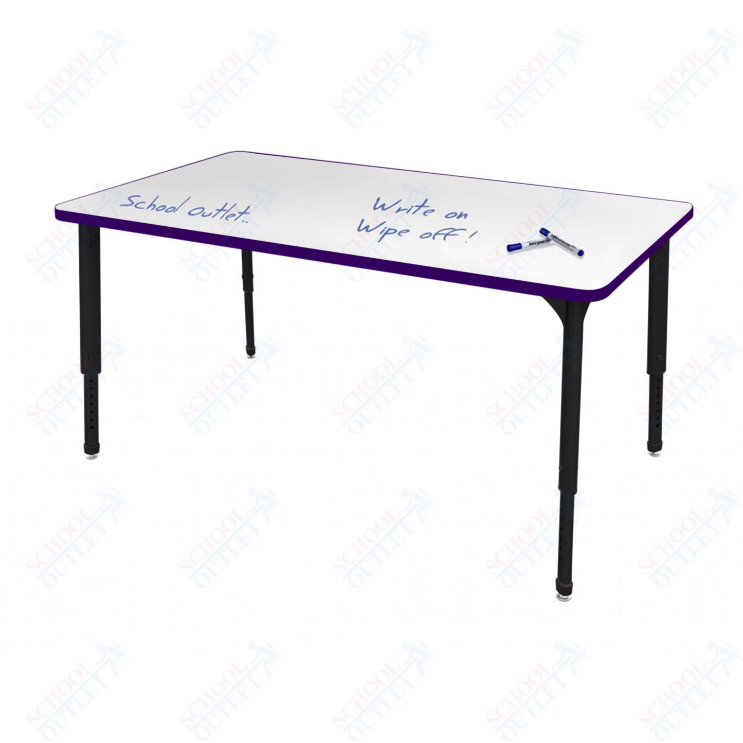Marco Apex Series Rectangle School Activity Table w/ Dry Erase Top 24" x 48" Adj Height 21" - 30" (38 - 2226 - DA) - SchoolOutlet