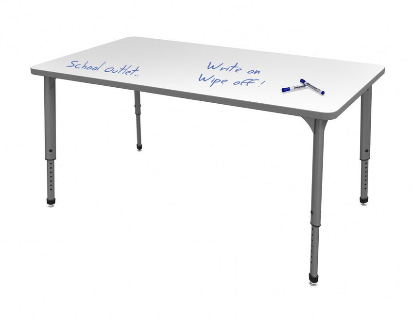 Marco Apex Series Rectangle School Activity Table w/ Dry Erase Top 24" x 60" Adj Height 21" - 30" (38 - 2228 - DA) - SchoolOutlet
