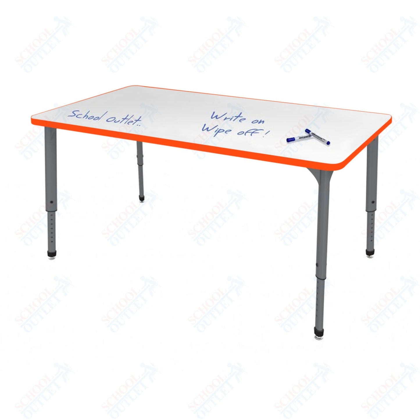 Marco Apex Series Rectangle School Activity Table w/ Dry Erase Top 36" x 72" Adj Height 21" - 30" (38 - 2248 - DA) - SchoolOutlet