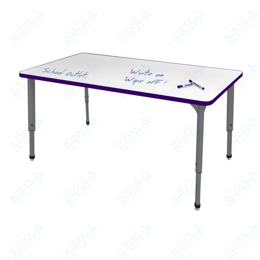 Marco Apex Series Rectangle School Activity Table w/ Dry Erase Top 36" x 72" Adj Height 21" - 30" (38 - 2248 - DA) - SchoolOutlet