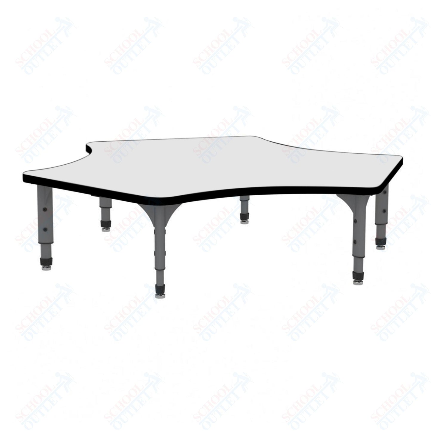 Marco Delta Floor Table w/ Dry Erase Top 60" x 60" Adj Height 12" - 15" (38 - 2251 - DC) - SchoolOutlet