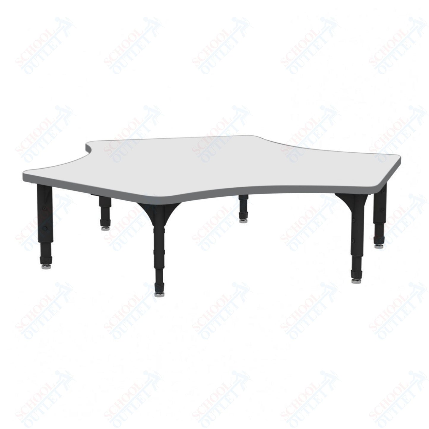 Marco Delta Floor Table w/ Dry Erase Top 60" x 60" Adj Height 12" - 15" (38 - 2251 - DC) - SchoolOutlet