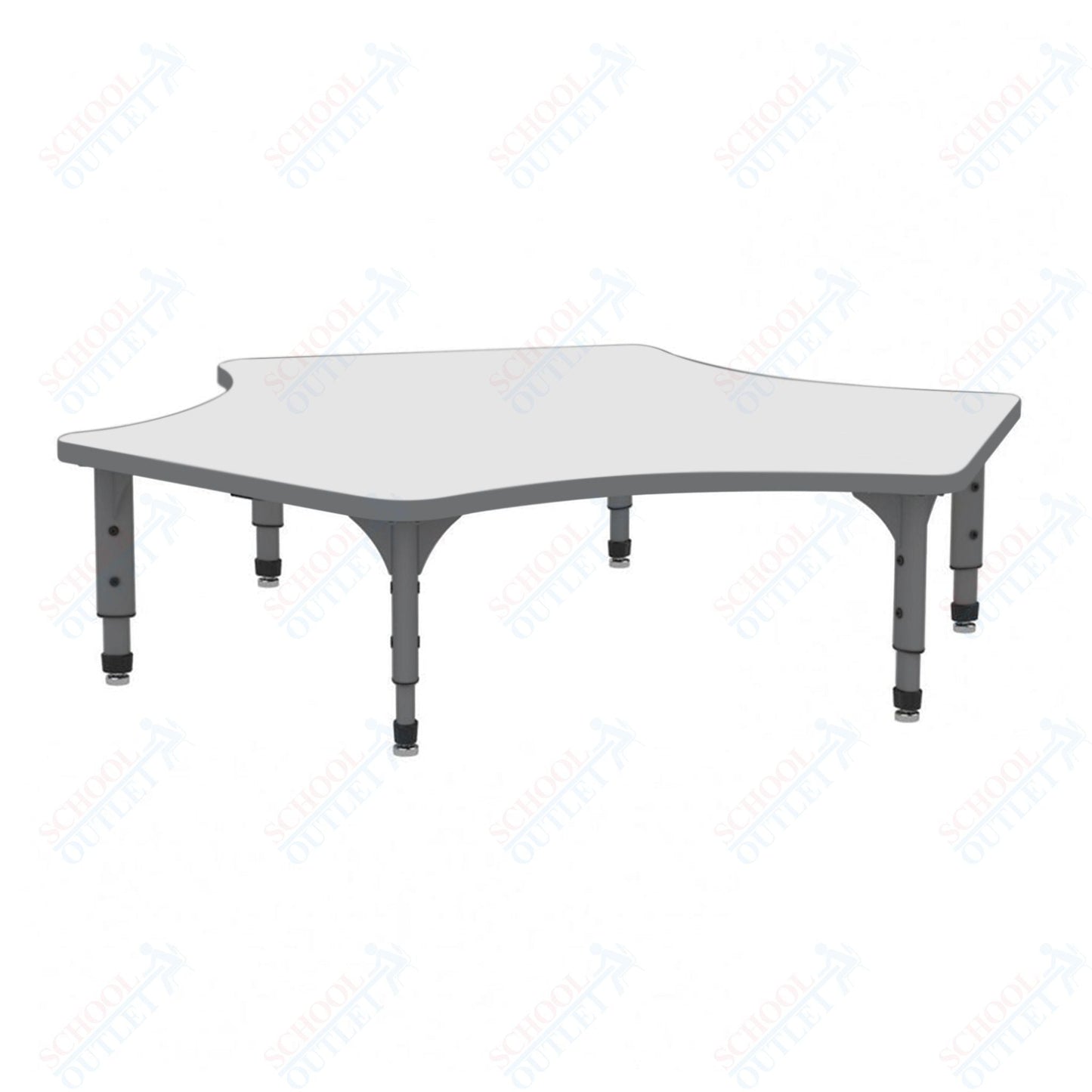 Marco Delta Floor Table w/ Dry Erase Top 60" x 60" Adj Height 12" - 15" (38 - 2251 - DC) - SchoolOutlet