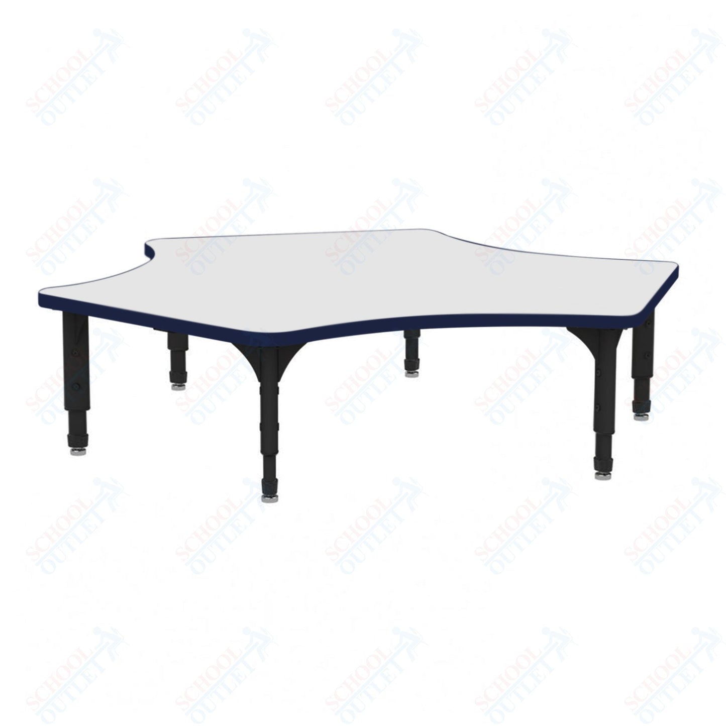 Marco Delta Floor Table w/ Dry Erase Top 60" x 60" Adj Height 12" - 15" (38 - 2251 - DC) - SchoolOutlet