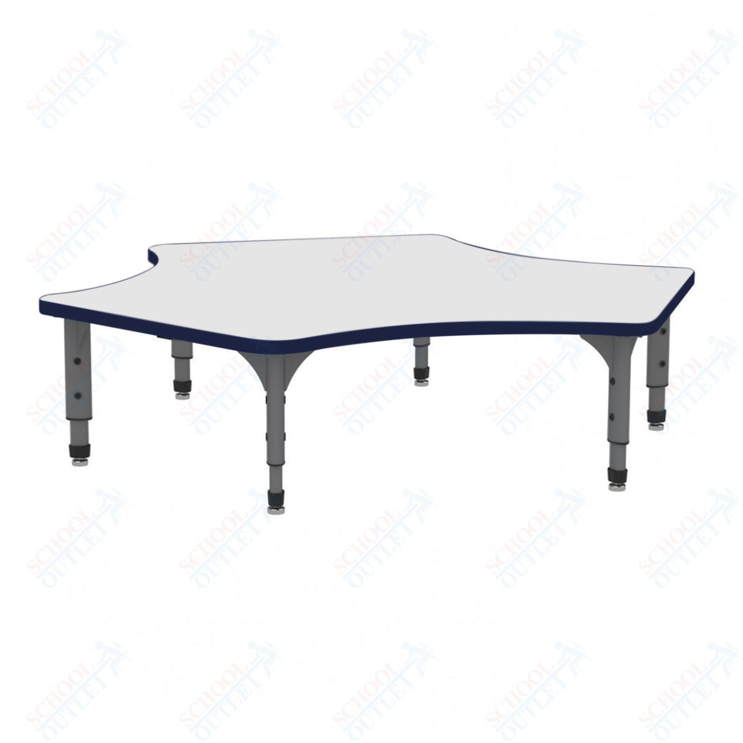Marco Delta Floor Table w/ Dry Erase Top 60" x 60" Adj Height 12" - 15" (38 - 2251 - DC) - SchoolOutlet
