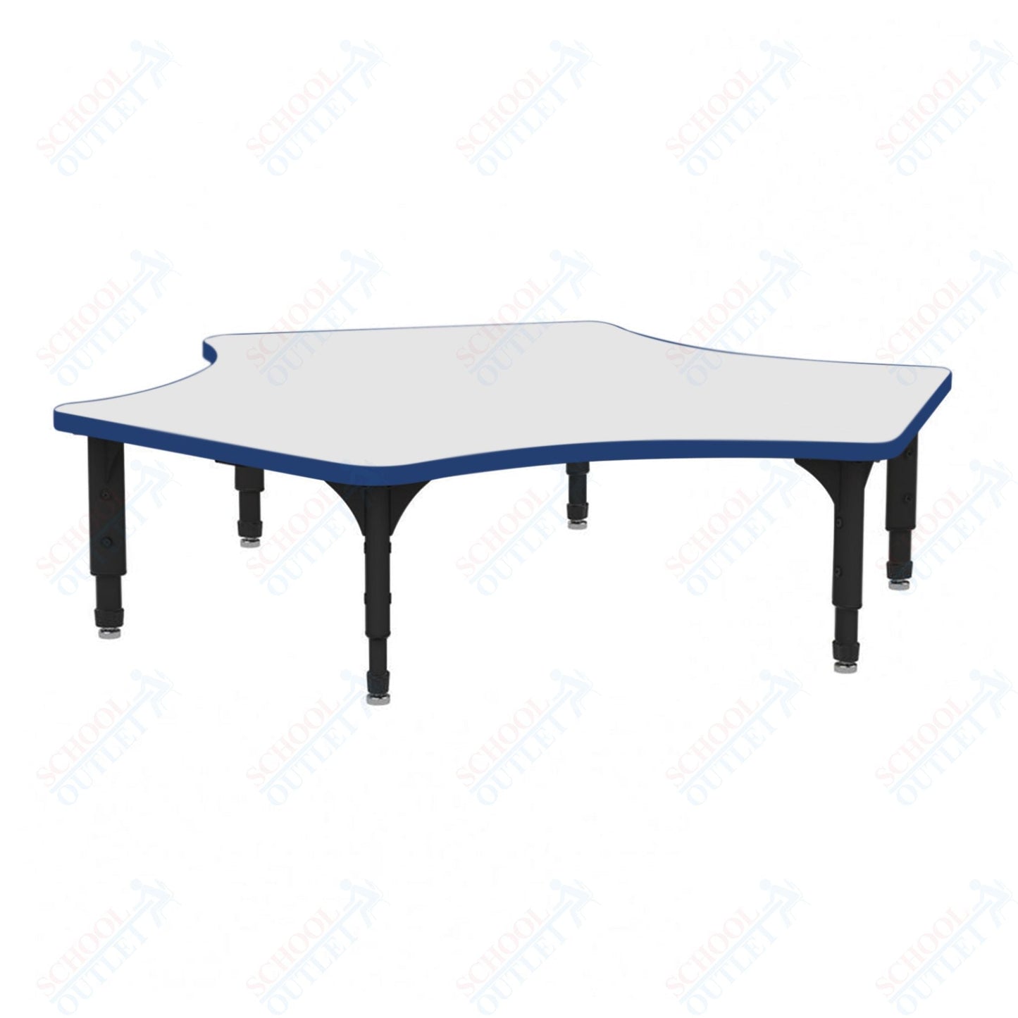 Marco Delta Floor Table w/ Dry Erase Top 60" x 60" Adj Height 12" - 15" (38 - 2251 - DC) - SchoolOutlet