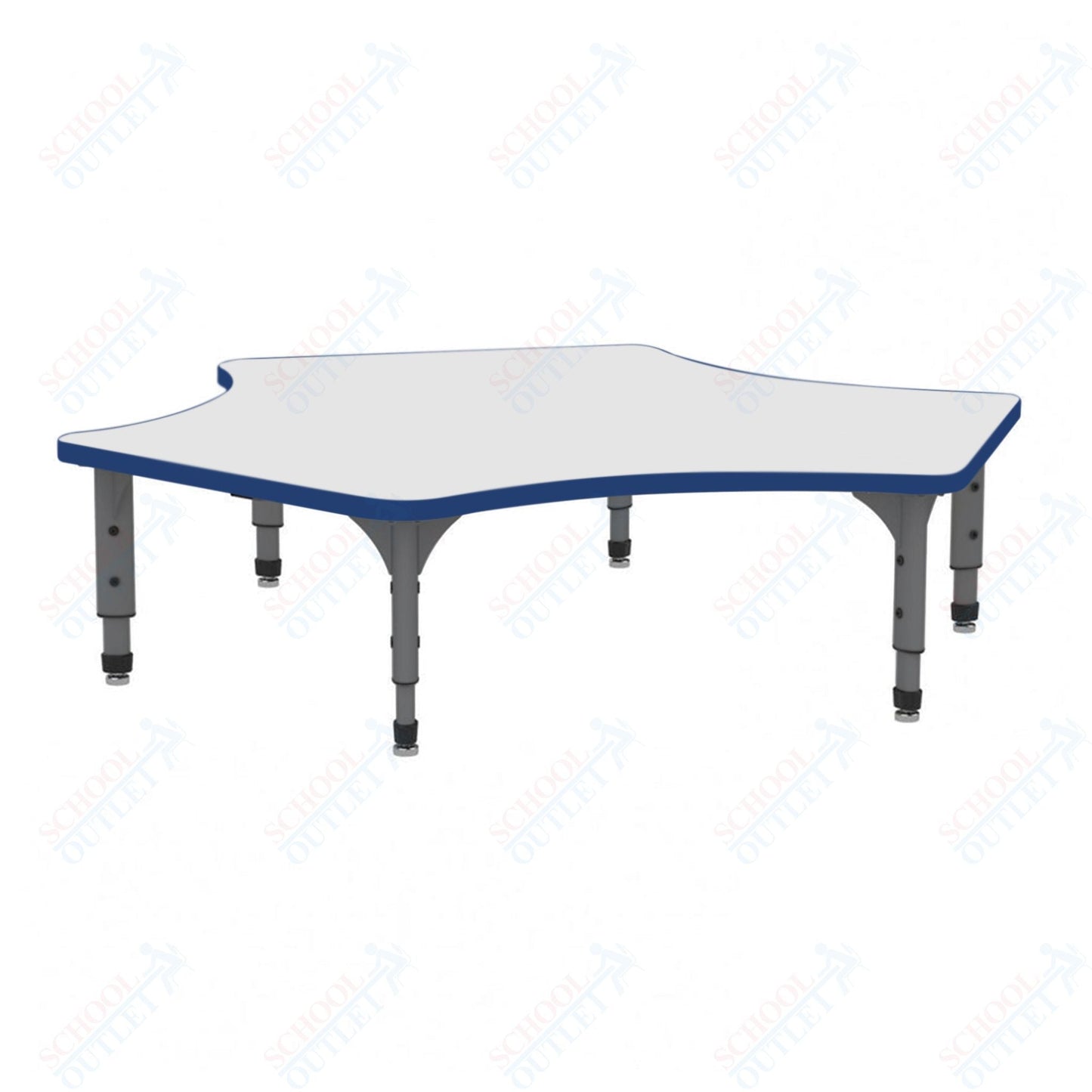 Marco Delta Floor Table w/ Dry Erase Top 60" x 60" Adj Height 12" - 15" (38 - 2251 - DC) - SchoolOutlet