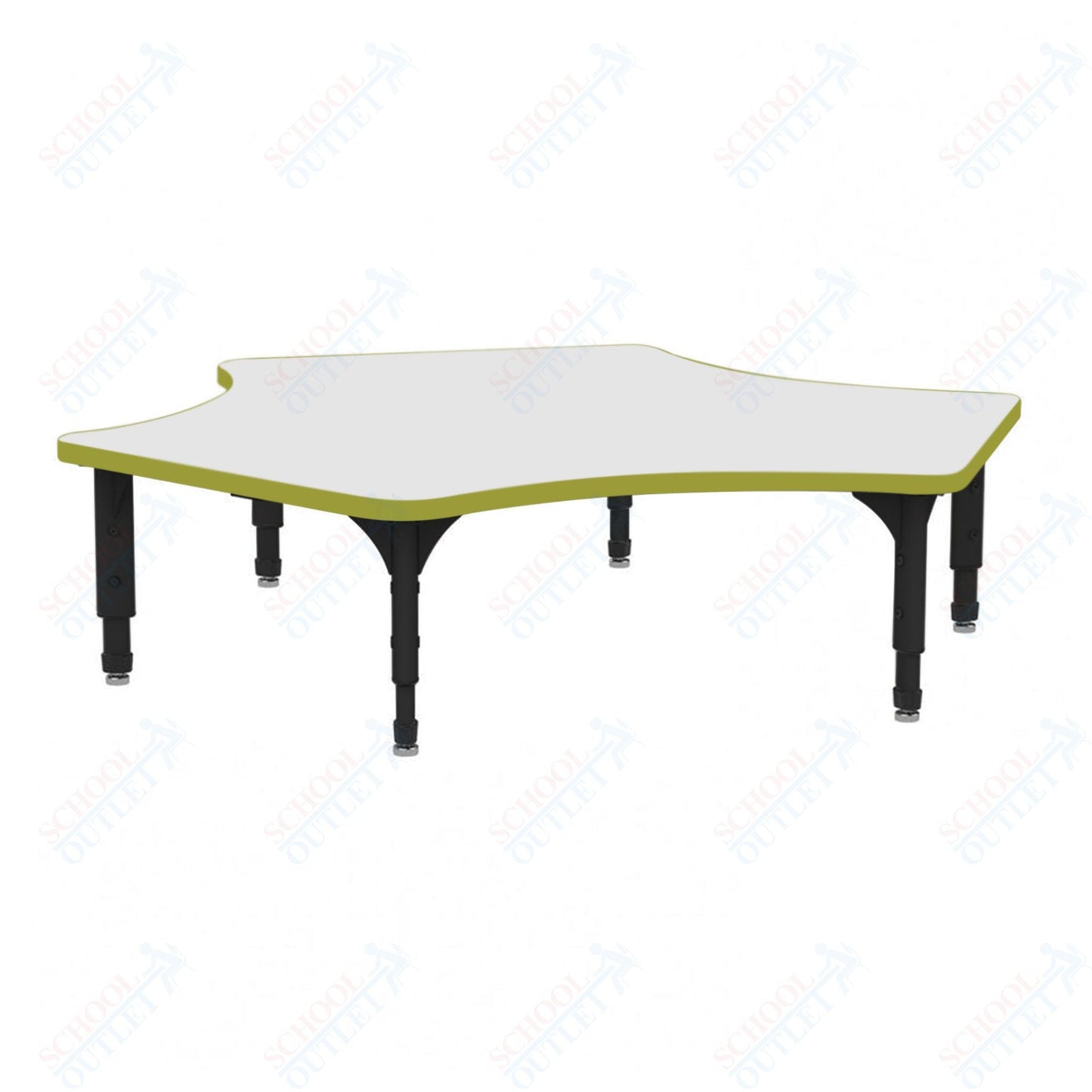 Marco Delta Floor Table w/ Dry Erase Top 60" x 60" Adj Height 12" - 15" (38 - 2251 - DC) - SchoolOutlet