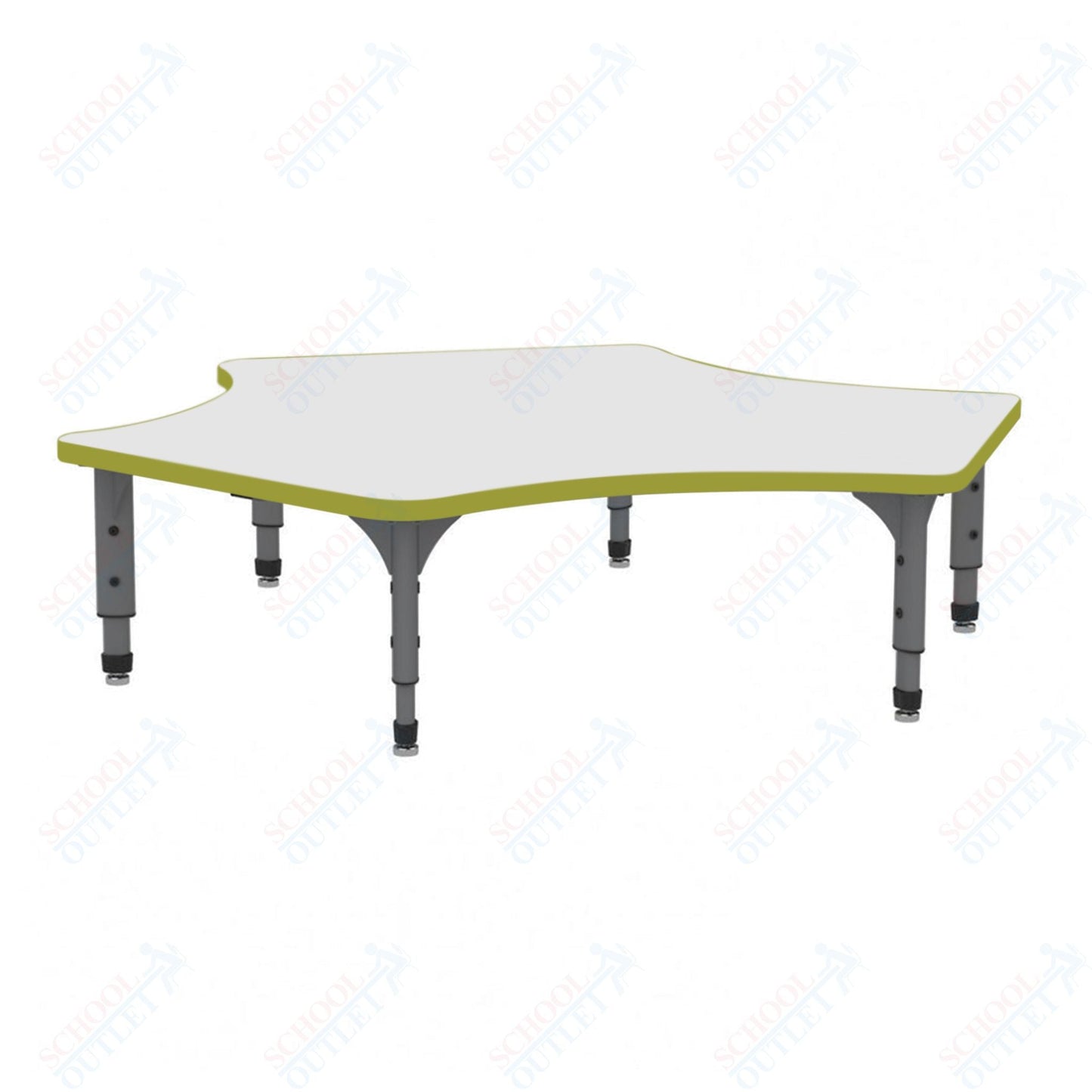Marco Delta Floor Table w/ Dry Erase Top 60" x 60" Adj Height 12" - 15" (38 - 2251 - DC) - SchoolOutlet