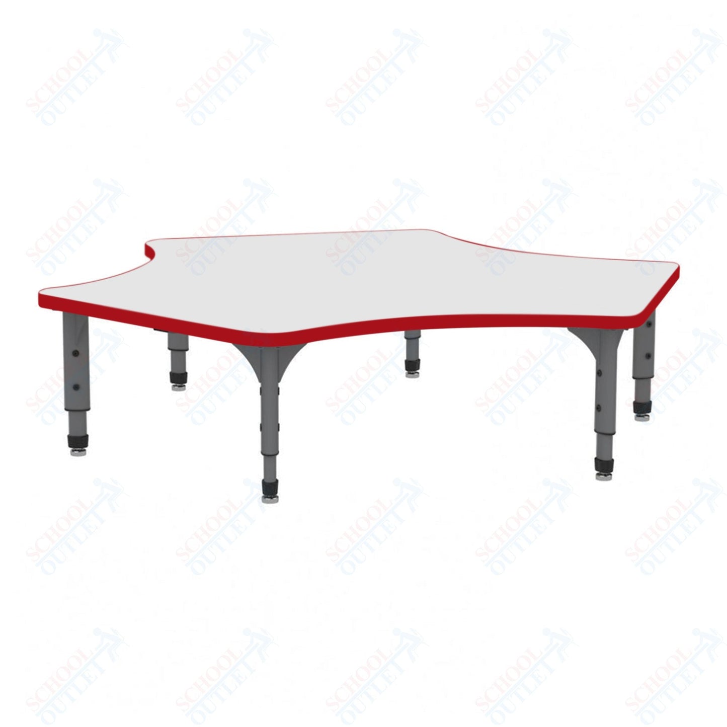 Marco Delta Floor Table w/ Dry Erase Top 60" x 60" Adj Height 12" - 15" (38 - 2251 - DC) - SchoolOutlet
