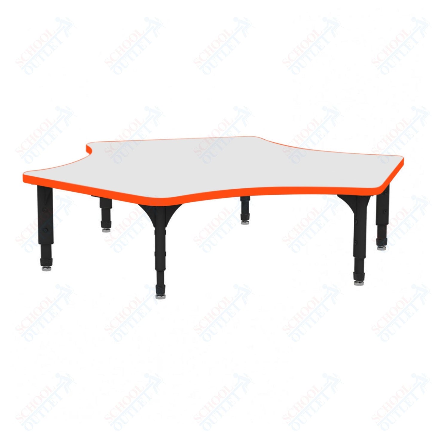 Marco Delta Floor Table w/ Dry Erase Top 60" x 60" Adj Height 12" - 15" (38 - 2251 - DC) - SchoolOutlet
