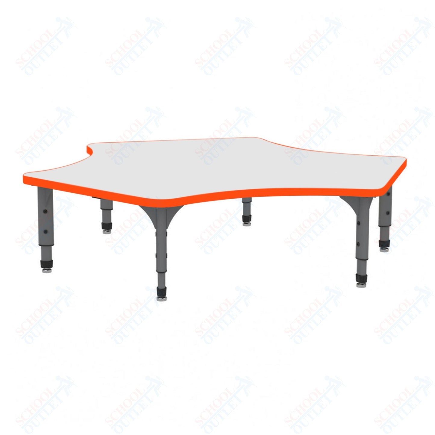 Marco Delta Floor Table w/ Dry Erase Top 60" x 60" Adj Height 12" - 15" (38 - 2251 - DC) - SchoolOutlet