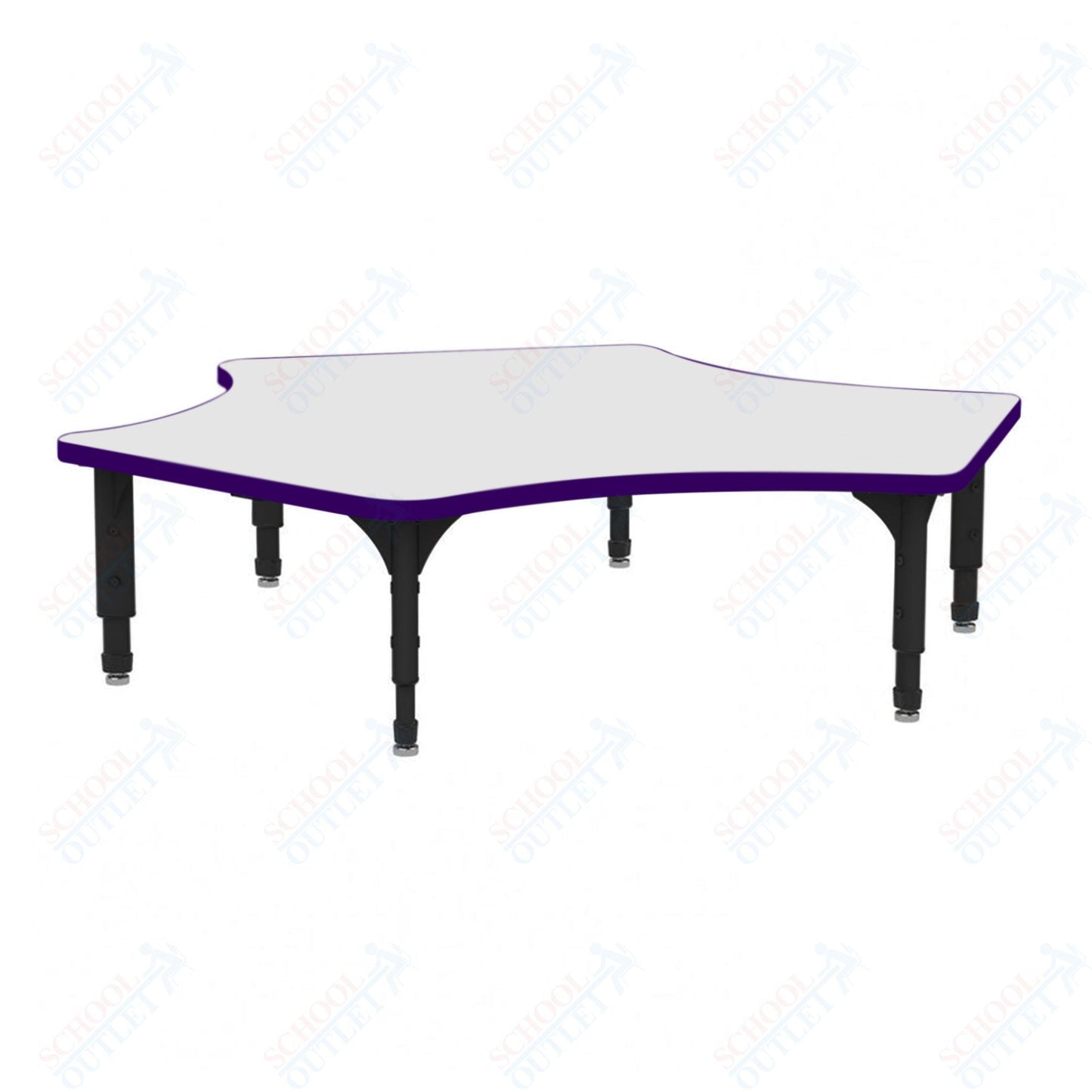 Marco Delta Floor Table w/ Dry Erase Top 60" x 60" Adj Height 12" - 15" (38 - 2251 - DC) - SchoolOutlet