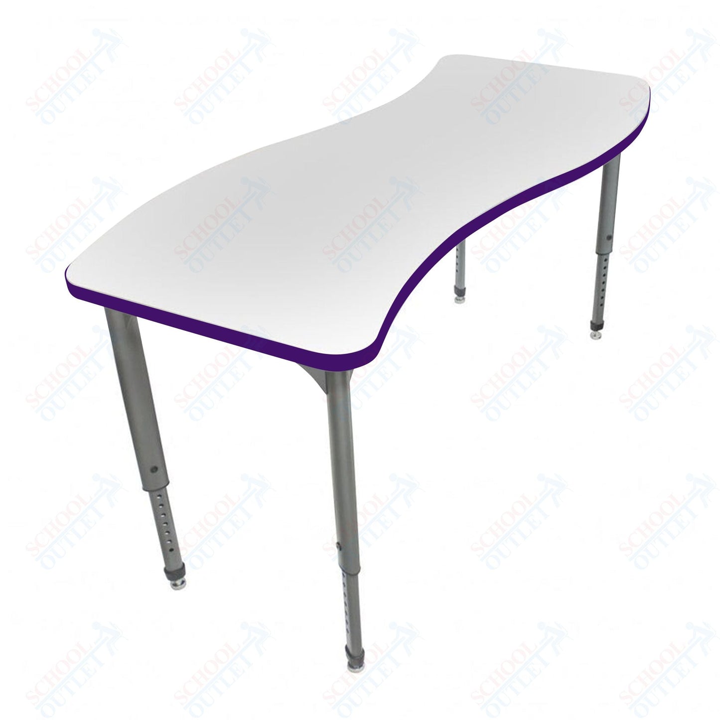 Marco Apex Series Wave School Activity Table w/ Dry Erase Top 30" x 54" Adj Height 21" - 30" (38 - 2258 - DA) - SchoolOutlet