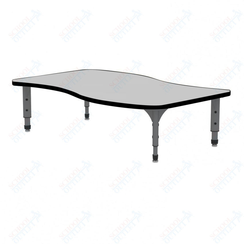 Marco Wave Floor Table w/ Dry Erase Top 30" x 54" Adj Height 12" - 15" (38 - 2258 - DC) - SchoolOutlet