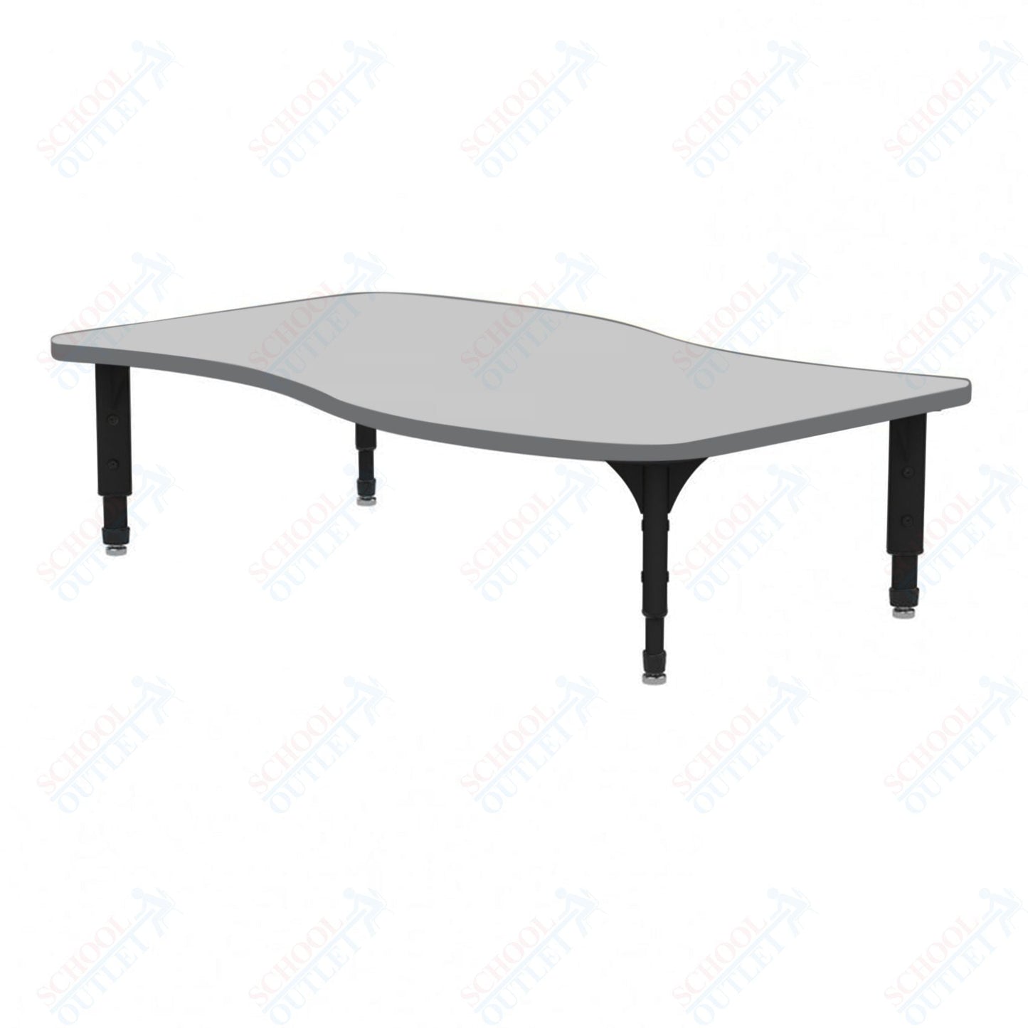 Marco Wave Floor Table w/ Dry Erase Top 30" x 54" Adj Height 12" - 15" (38 - 2258 - DC) - SchoolOutlet