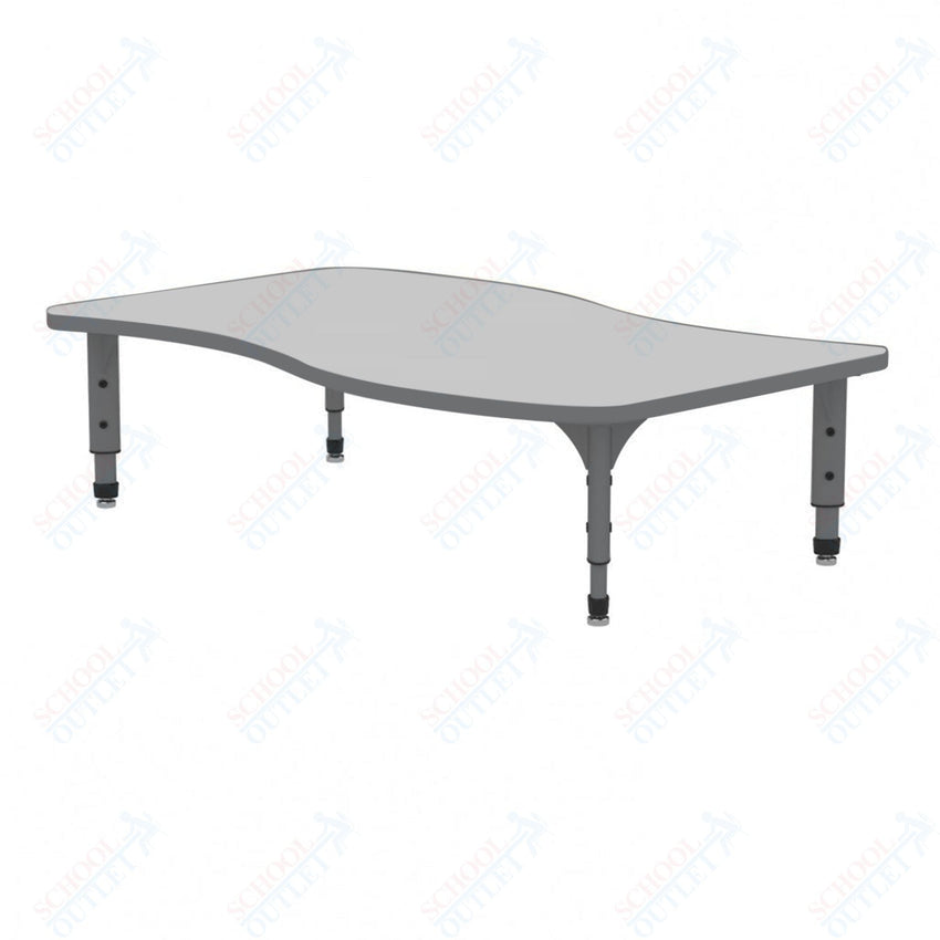 Marco Wave Floor Table w/ Dry Erase Top 30" x 54" Adj Height 12" - 15" (38 - 2258 - DC) - SchoolOutlet