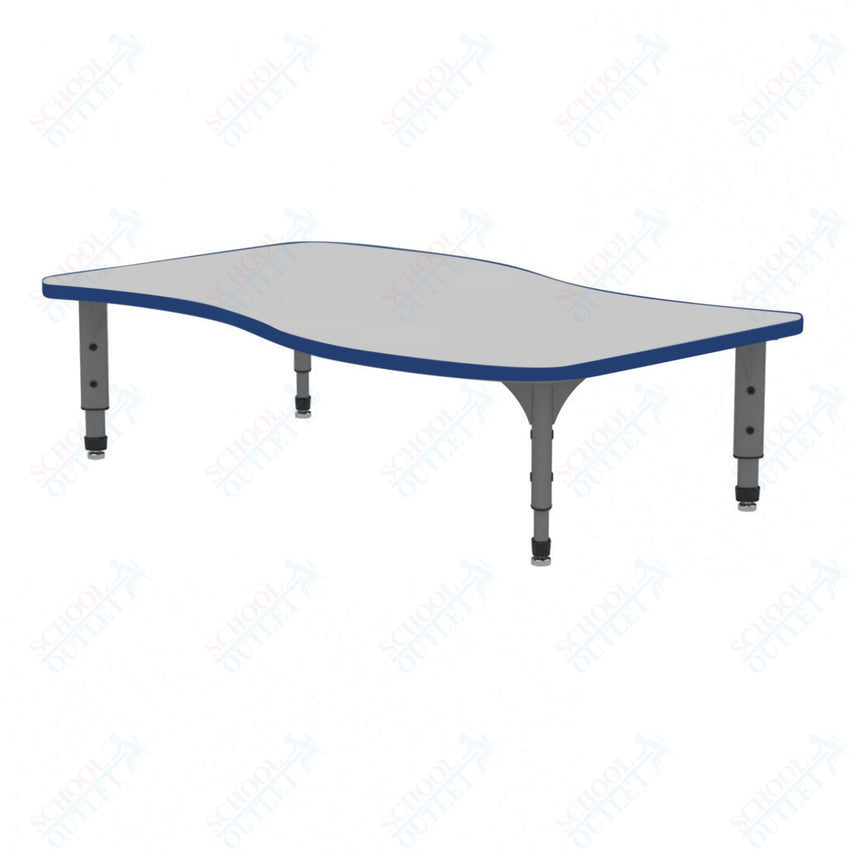 Marco Wave Floor Table w/ Dry Erase Top 30" x 54" Adj Height 12" - 15" (38 - 2258 - DC) - SchoolOutlet