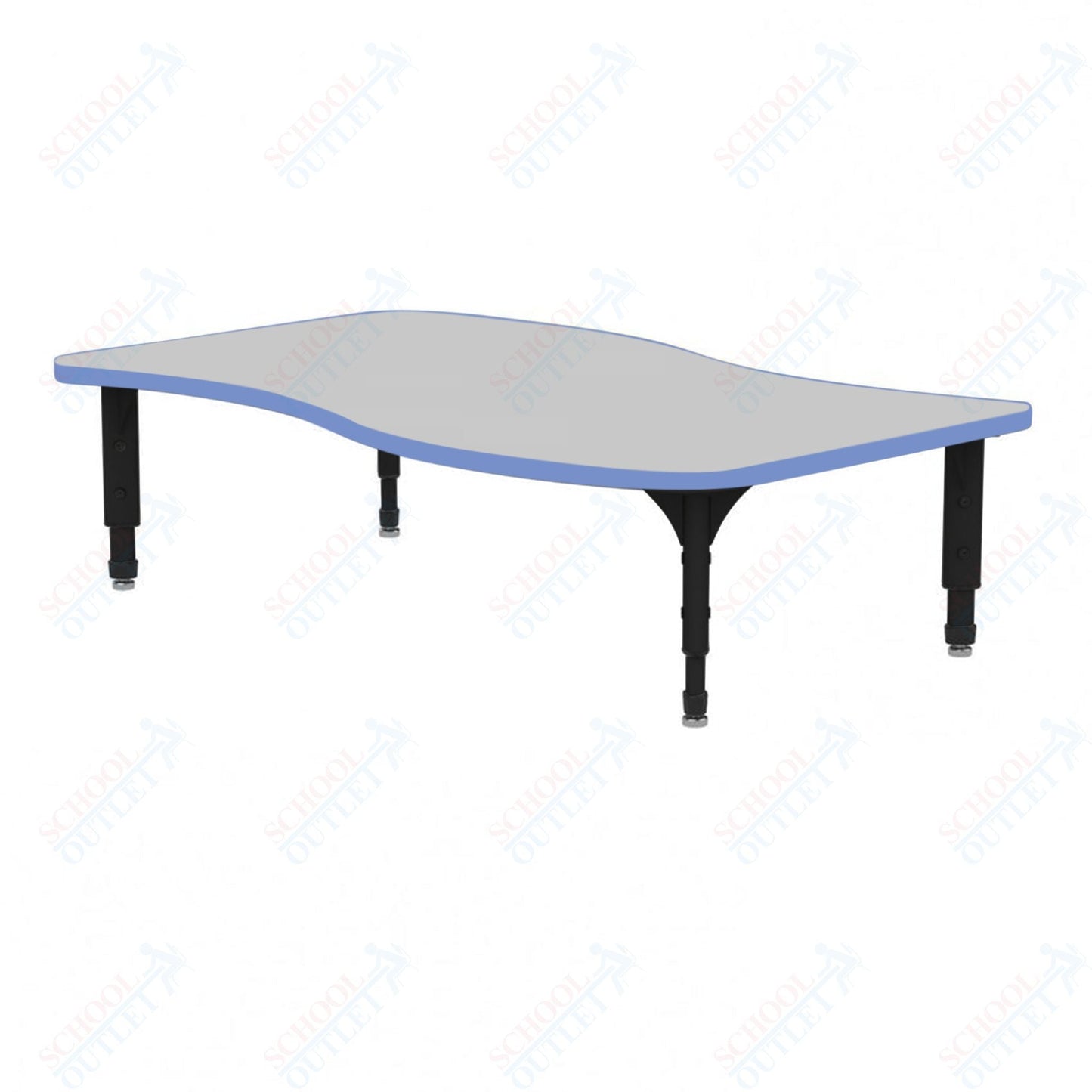Marco Wave Floor Table w/ Dry Erase Top 30" x 54" Adj Height 12" - 15" (38 - 2258 - DC) - SchoolOutlet