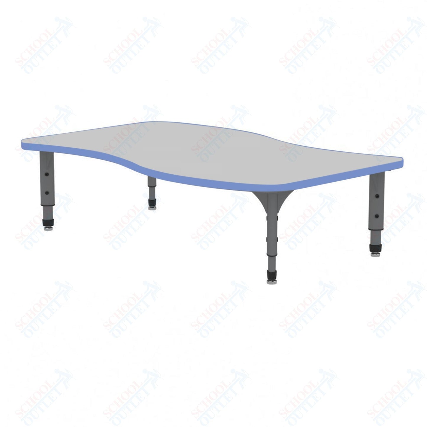 Marco Wave Floor Table w/ Dry Erase Top 30" x 54" Adj Height 12" - 15" (38 - 2258 - DC) - SchoolOutlet