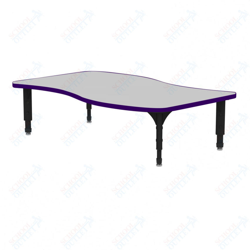 Marco Wave Floor Table w/ Dry Erase Top 30" x 54" Adj Height 12" - 15" (38 - 2258 - DC) - SchoolOutlet