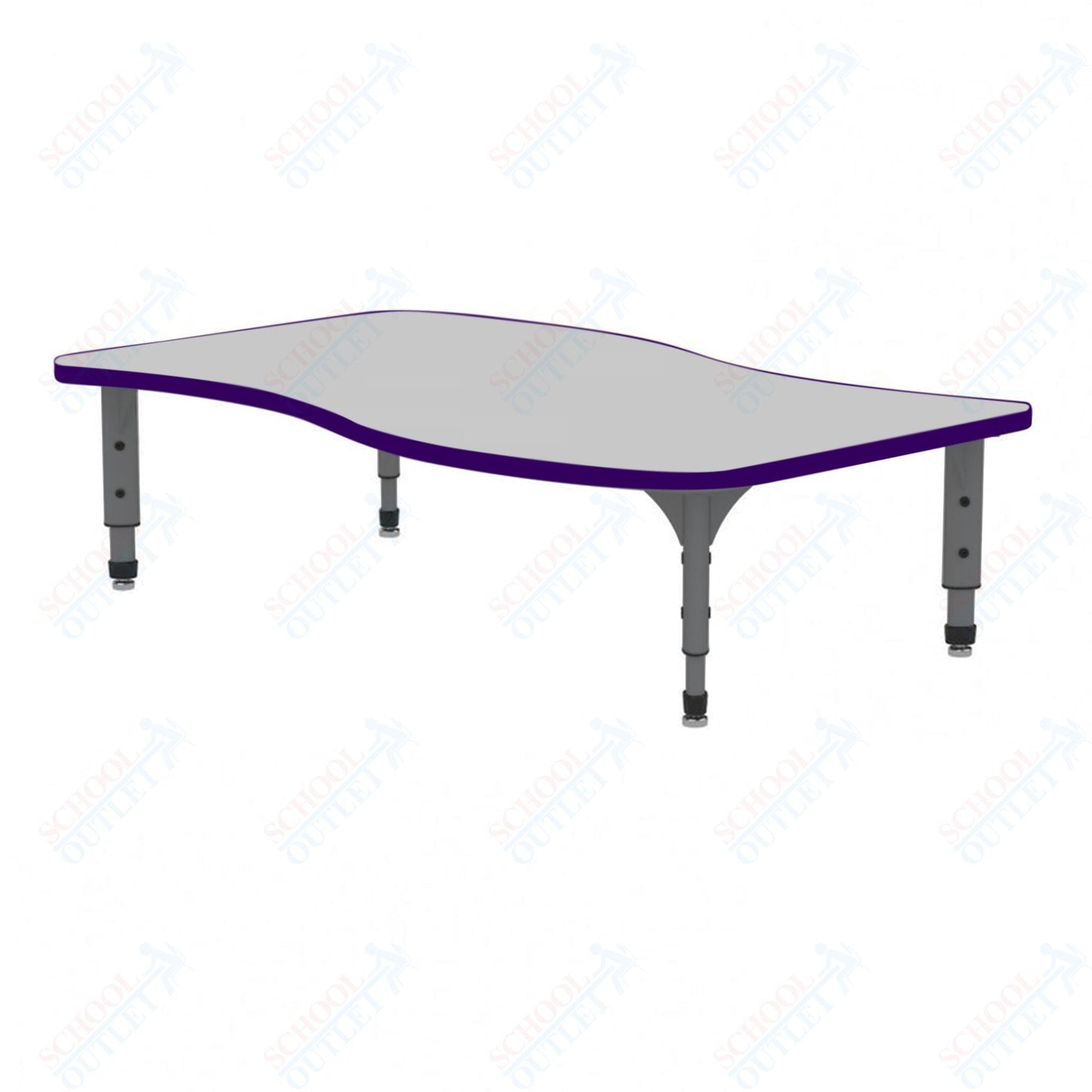 Marco Wave Floor Table w/ Dry Erase Top 30" x 54" Adj Height 12" - 15" (38 - 2258 - DC) - SchoolOutlet