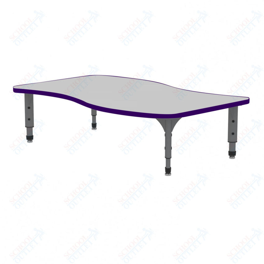 Marco Wave Floor Table w/ Dry Erase Top 30" x 54" Adj Height 12" - 15" (38 - 2258 - DC) - SchoolOutlet