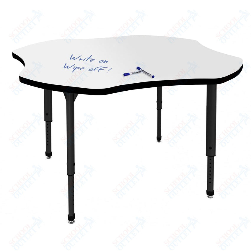 Marco Apex Series 48" Clover School Activity Table w/ Dry Erase Top Adj Height 21" - 30" (38 - 2265 - DA) - SchoolOutlet