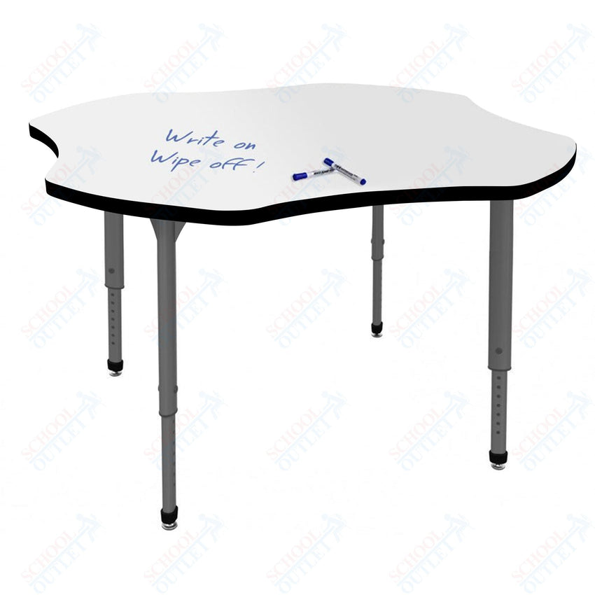 Marco Apex Series 48" Clover School Activity Table w/ Dry Erase Top Adj Height 21" - 30" (38 - 2265 - DA) - SchoolOutlet