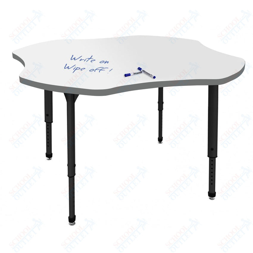 Marco Apex Series 48" Clover School Activity Table w/ Dry Erase Top Adj Height 21" - 30" (38 - 2265 - DA) - SchoolOutlet