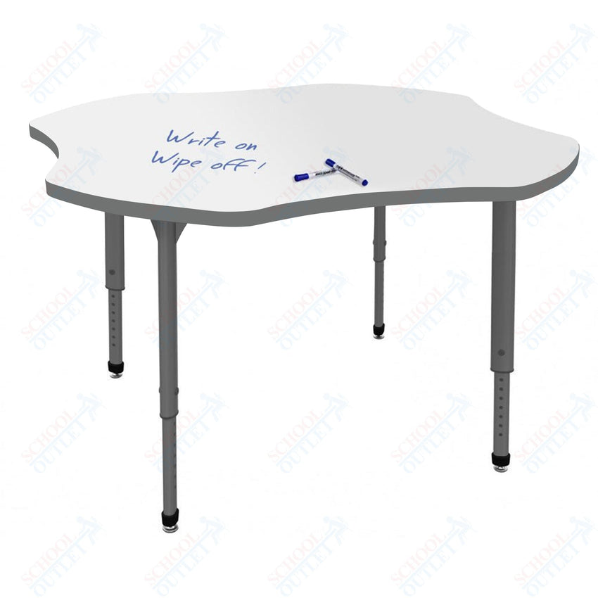 Marco Apex Series 48" Clover School Activity Table w/ Dry Erase Top Adj Height 21" - 30" (38 - 2265 - DA) - SchoolOutlet