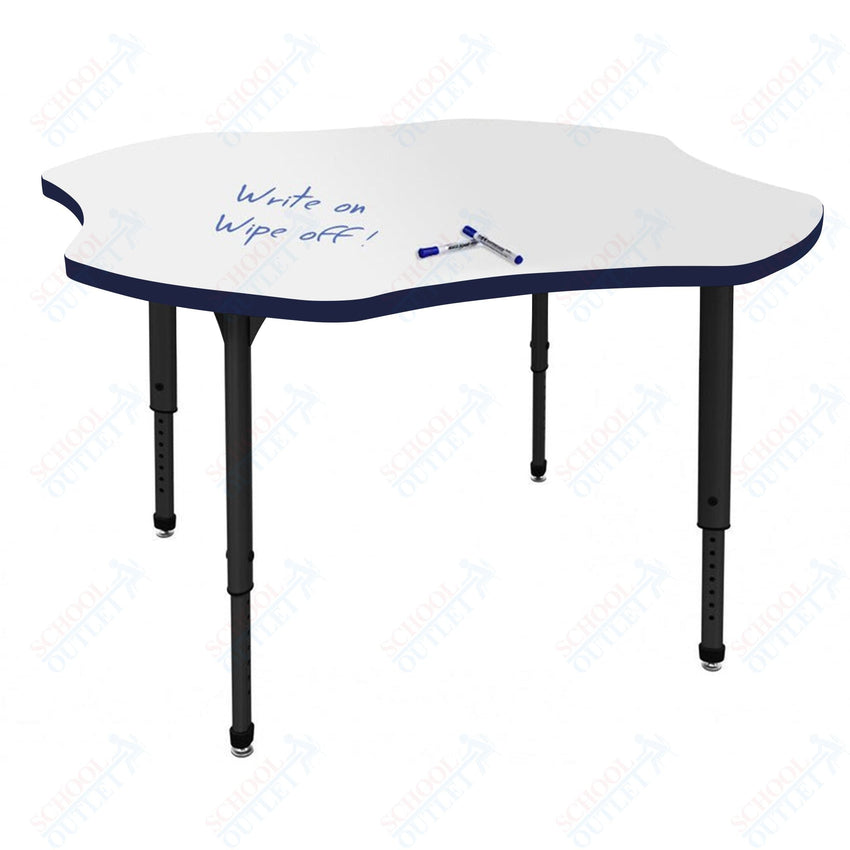 Marco Apex Series 48" Clover School Activity Table w/ Dry Erase Top Adj Height 21" - 30" (38 - 2265 - DA) - SchoolOutlet