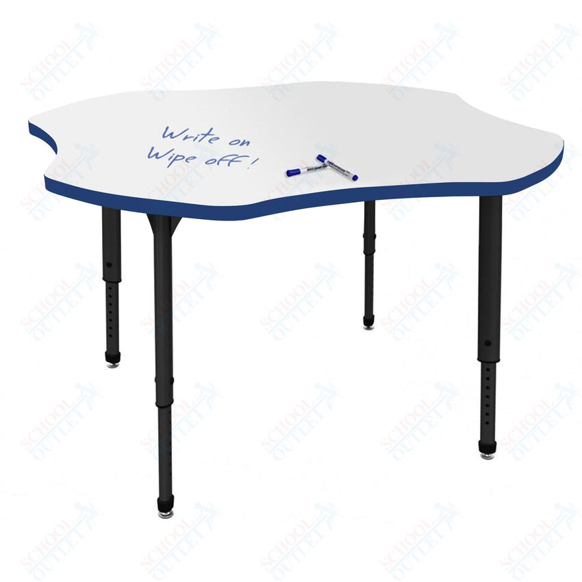 Marco Apex Series 48" Clover School Activity Table w/ Dry Erase Top Adj Height 21" - 30" (38 - 2265 - DA) - SchoolOutlet