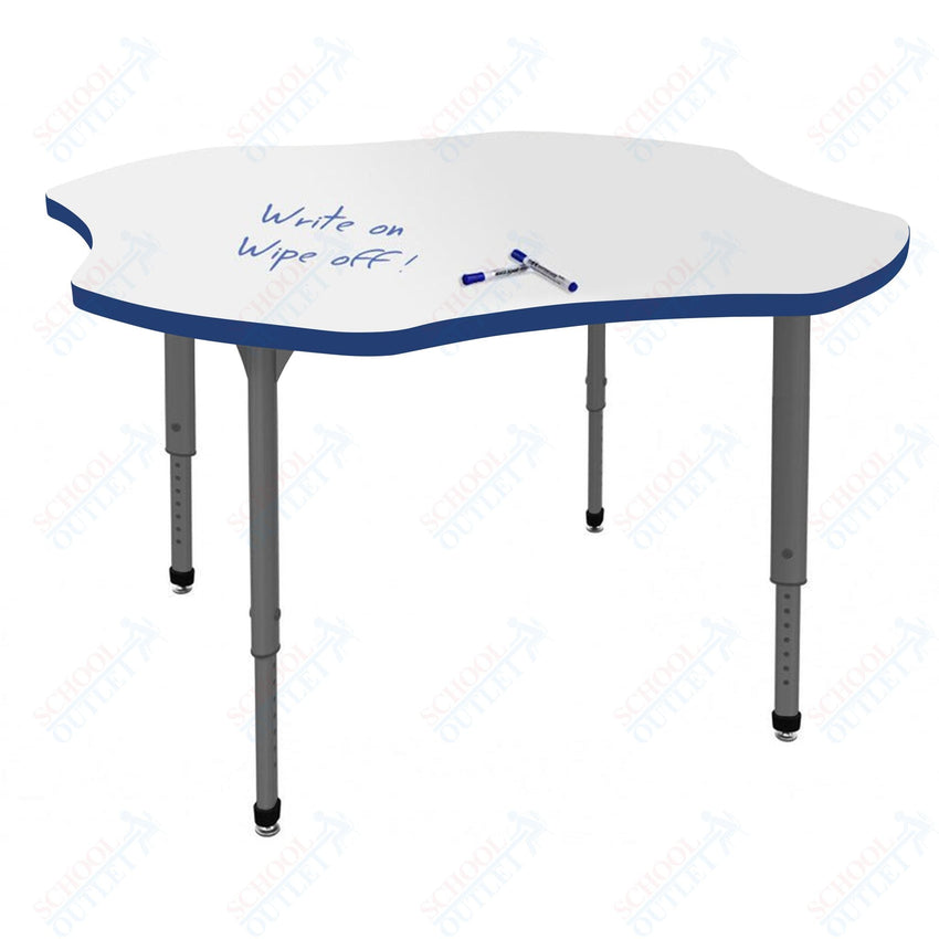 Marco Apex Series 48" Clover School Activity Table w/ Dry Erase Top Adj Height 21" - 30" (38 - 2265 - DA) - SchoolOutlet