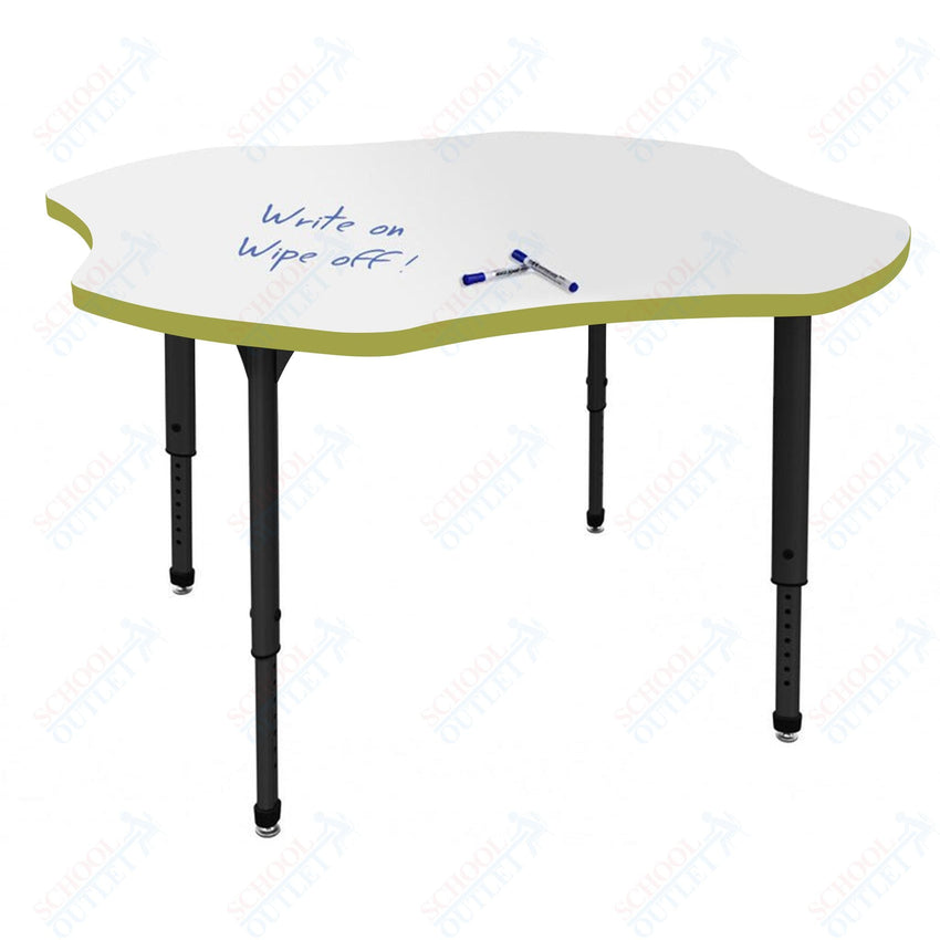 Marco Apex Series 48" Clover School Activity Table w/ Dry Erase Top Adj Height 21" - 30" (38 - 2265 - DA) - SchoolOutlet
