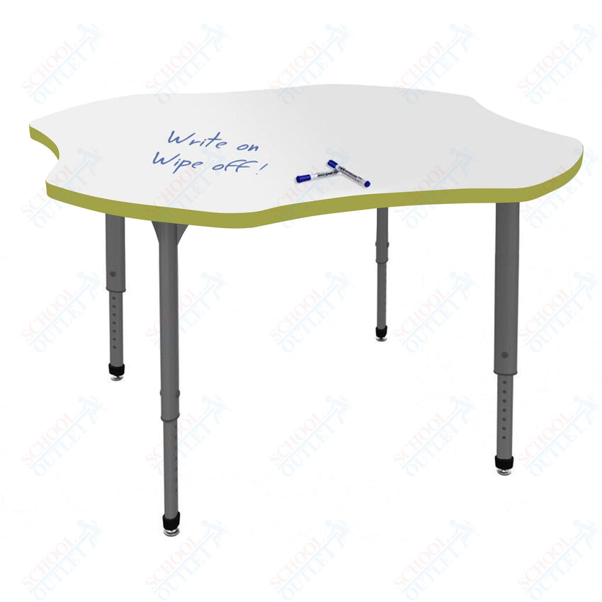 Marco Apex Series 48" Clover School Activity Table w/ Dry Erase Top Adj Height 21" - 30" (38 - 2265 - DA) - SchoolOutlet