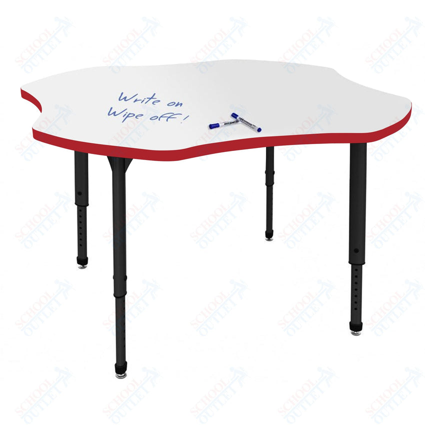 Marco Apex Series 48" Clover School Activity Table w/ Dry Erase Top Adj Height 21" - 30" (38 - 2265 - DA) - SchoolOutlet