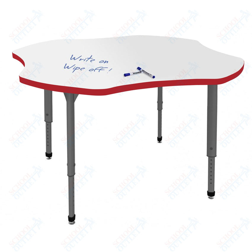 Marco Apex Series 48" Clover School Activity Table w/ Dry Erase Top Adj Height 21" - 30" (38 - 2265 - DA) - SchoolOutlet