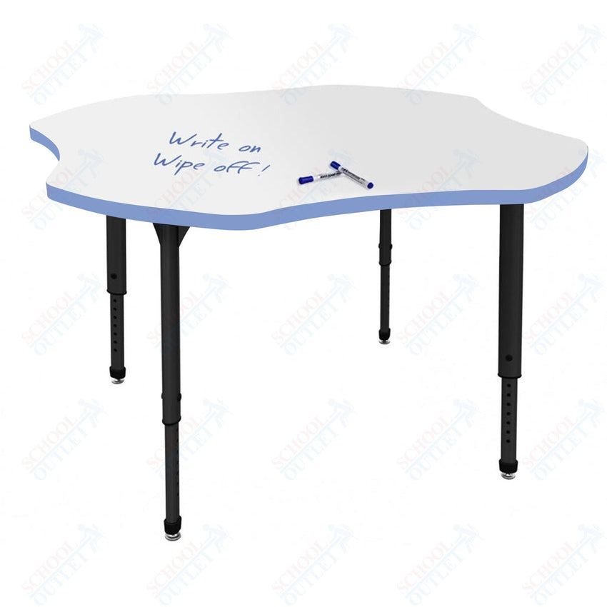 Marco Apex Series 48" Clover School Activity Table w/ Dry Erase Top Adj Height 21" - 30" (38 - 2265 - DA) - SchoolOutlet