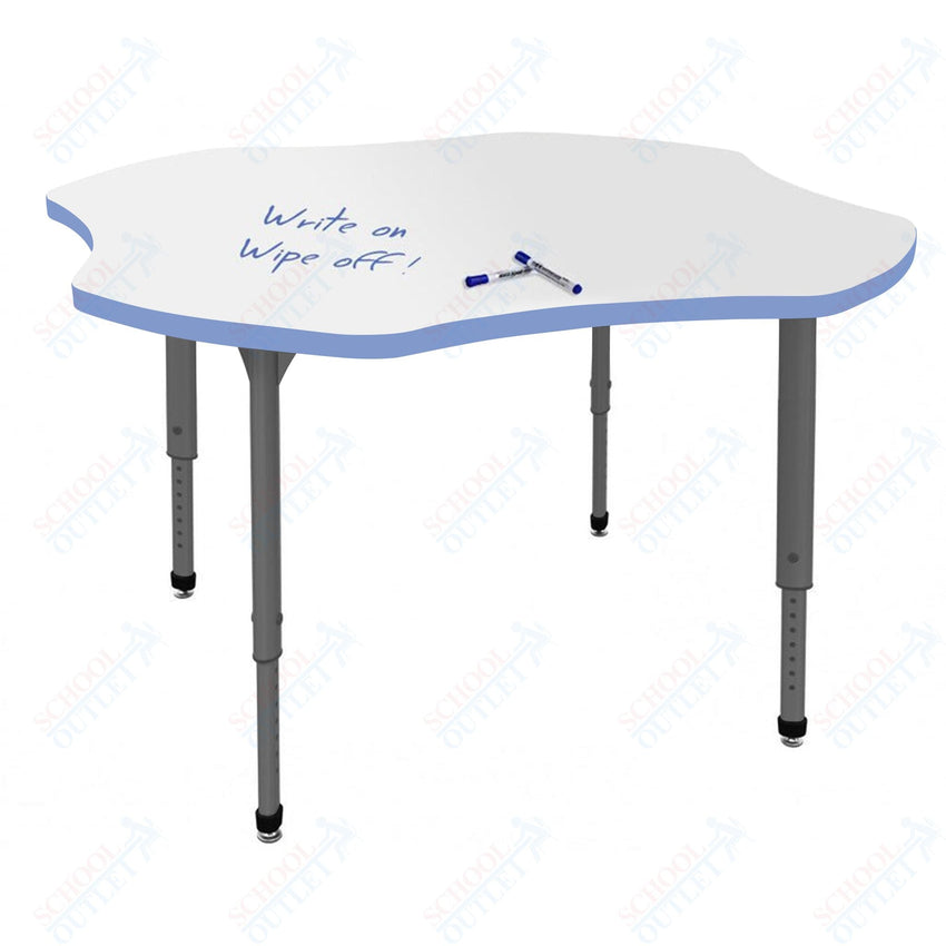 Marco Apex Series 48" Clover School Activity Table w/ Dry Erase Top Adj Height 21" - 30" (38 - 2265 - DA) - SchoolOutlet