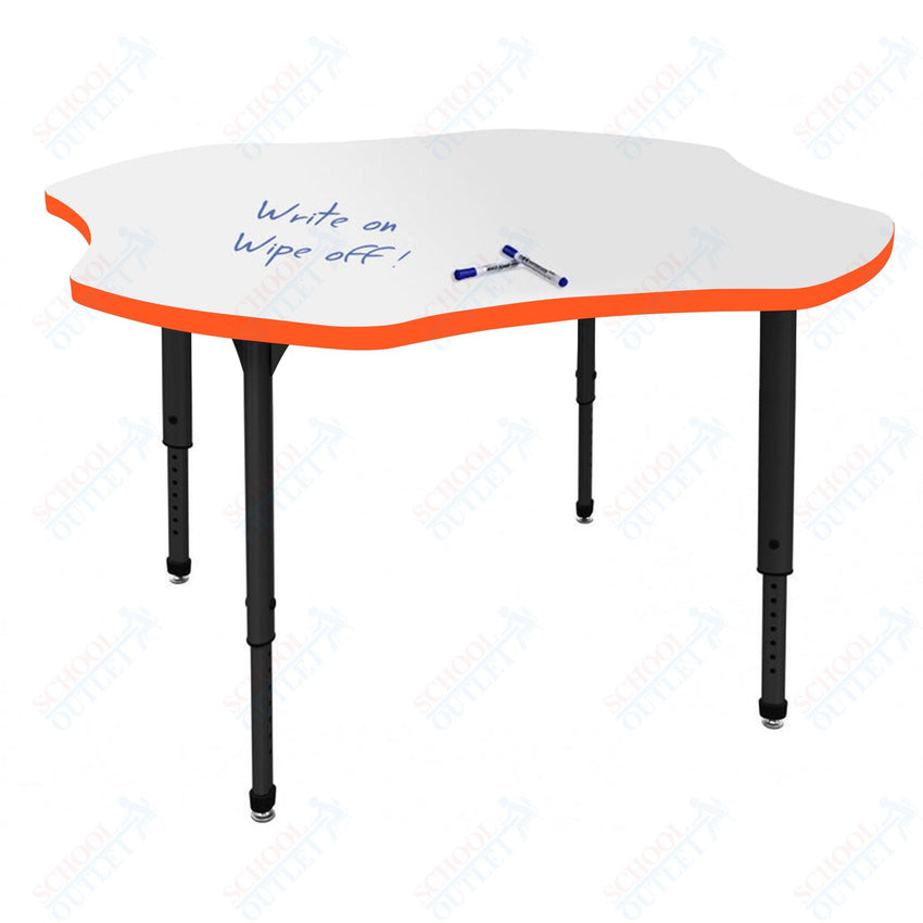 Marco Apex Series 48" Clover School Activity Table w/ Dry Erase Top Adj Height 21" - 30" (38 - 2265 - DA) - SchoolOutlet