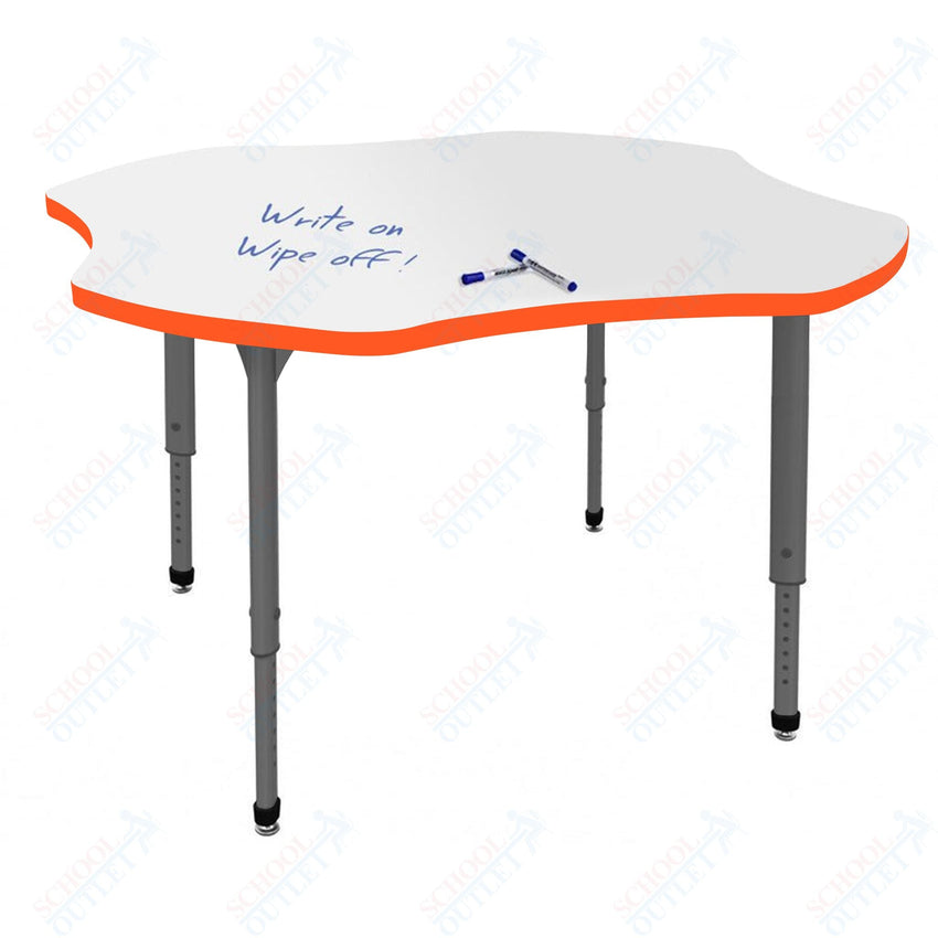 Marco Apex Series 48" Clover School Activity Table w/ Dry Erase Top Adj Height 21" - 30" (38 - 2265 - DA) - SchoolOutlet