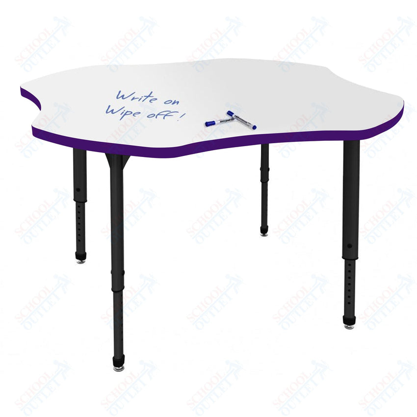 Marco Apex Series 48" Clover School Activity Table w/ Dry Erase Top Adj Height 21" - 30" (38 - 2265 - DA) - SchoolOutlet
