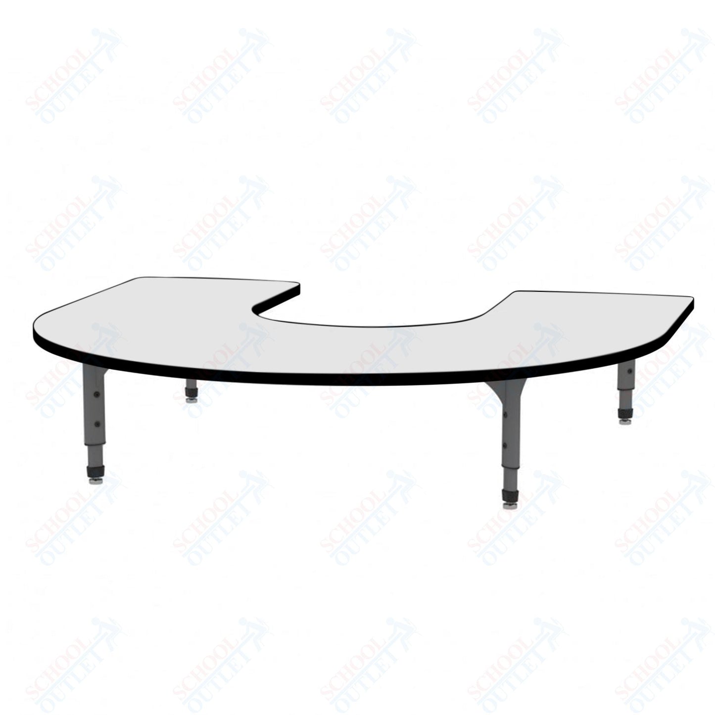 Marco Horseshoe Floor Table w/ Dry Erase Top 60" x 66" Adj Height 12" - 15" (38 - 2270 - DC) - SchoolOutlet